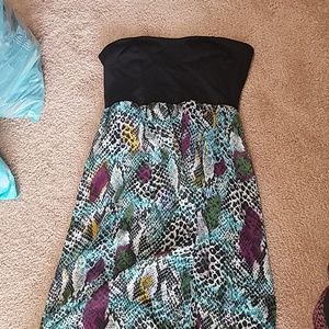 Strapless high low dress